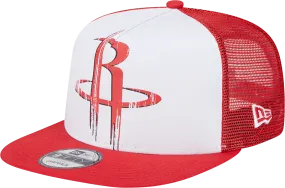 Men's Houston Rockets New Era 9FIFTY Distressed Trucker Adjustable Cap