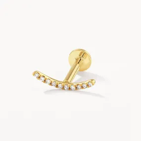 Micro Diamond Climber Helix Single Stud Earring in 10k Gold