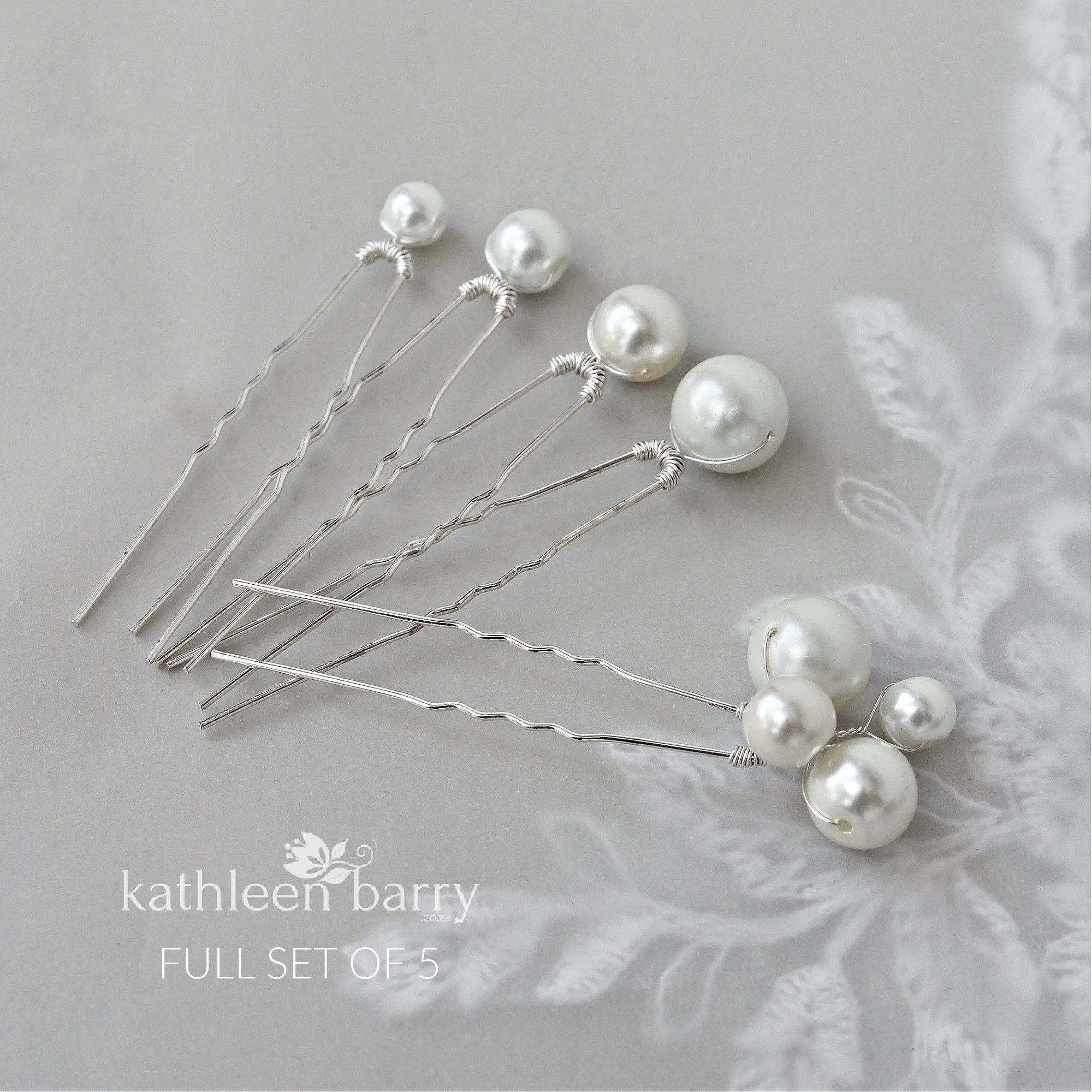 Oversize pearl hair pin - clusters or individual (sold separately) white or ivory options - PRICED FROM