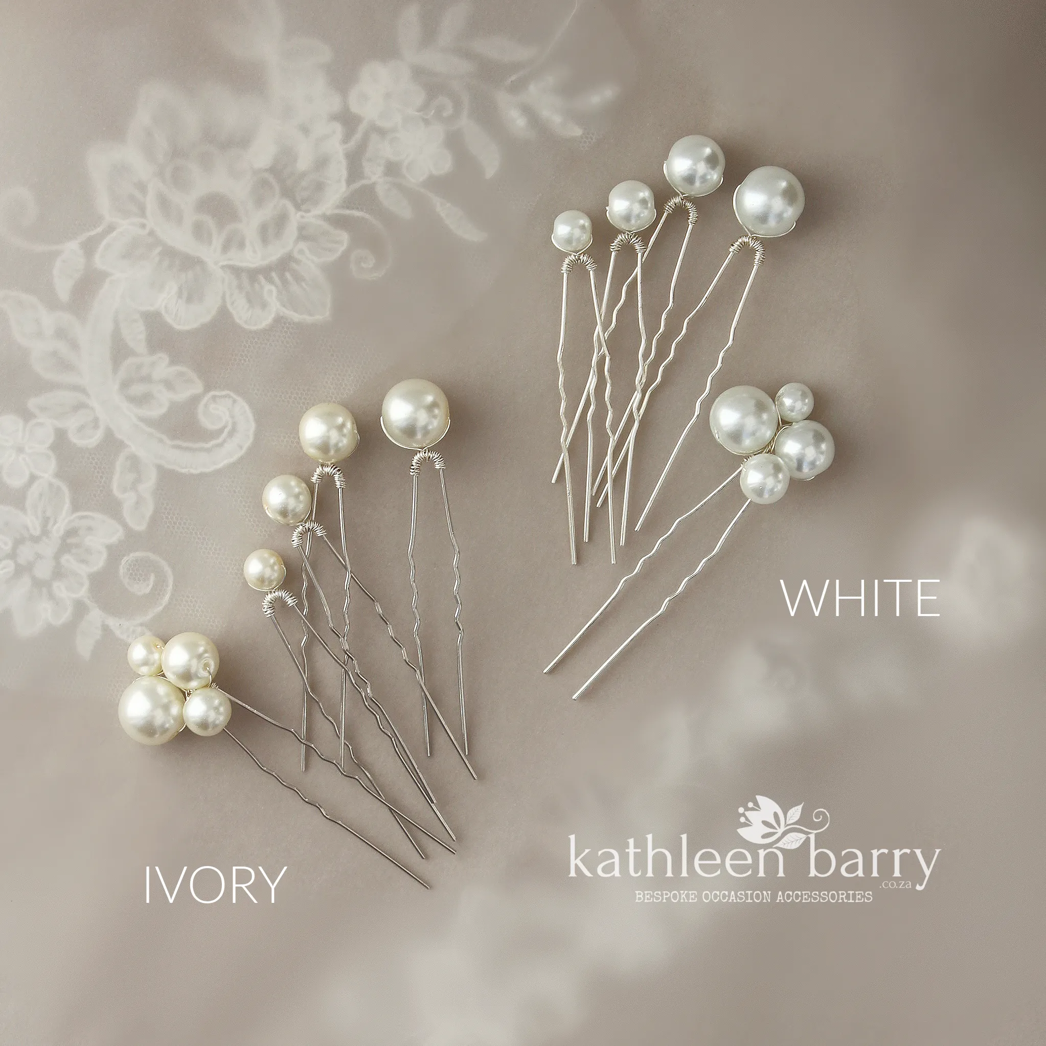 Oversize pearl hair pin - clusters or individual (sold separately) white or ivory options - PRICED FROM