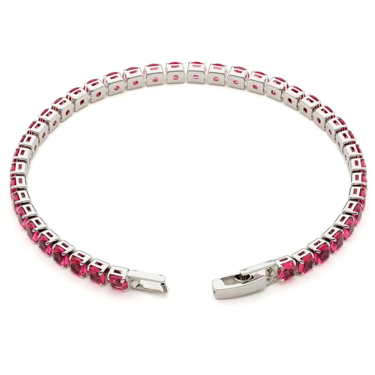 Pink Round Zirconia Tennis Bracelet