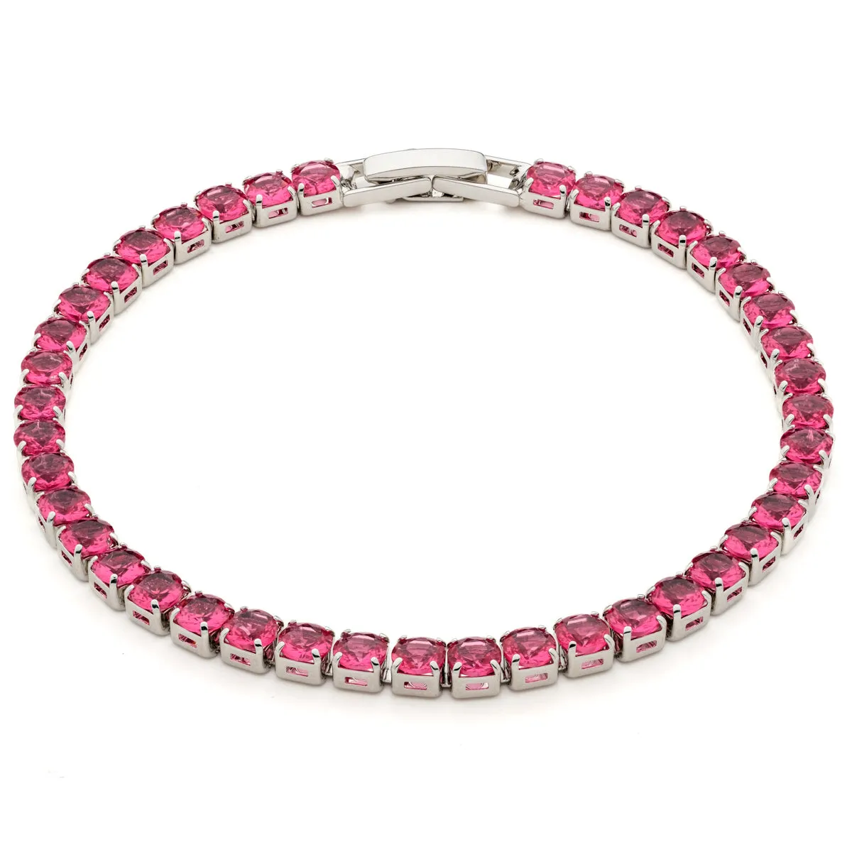 Pink Round Zirconia Tennis Bracelet