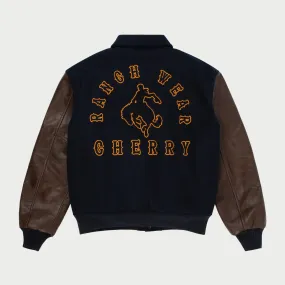 Ranch Wear Varsity Jacket (Navy/Brown)