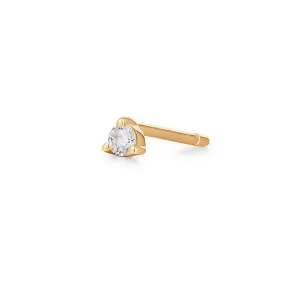 Single Three-Prong Diamond Stud