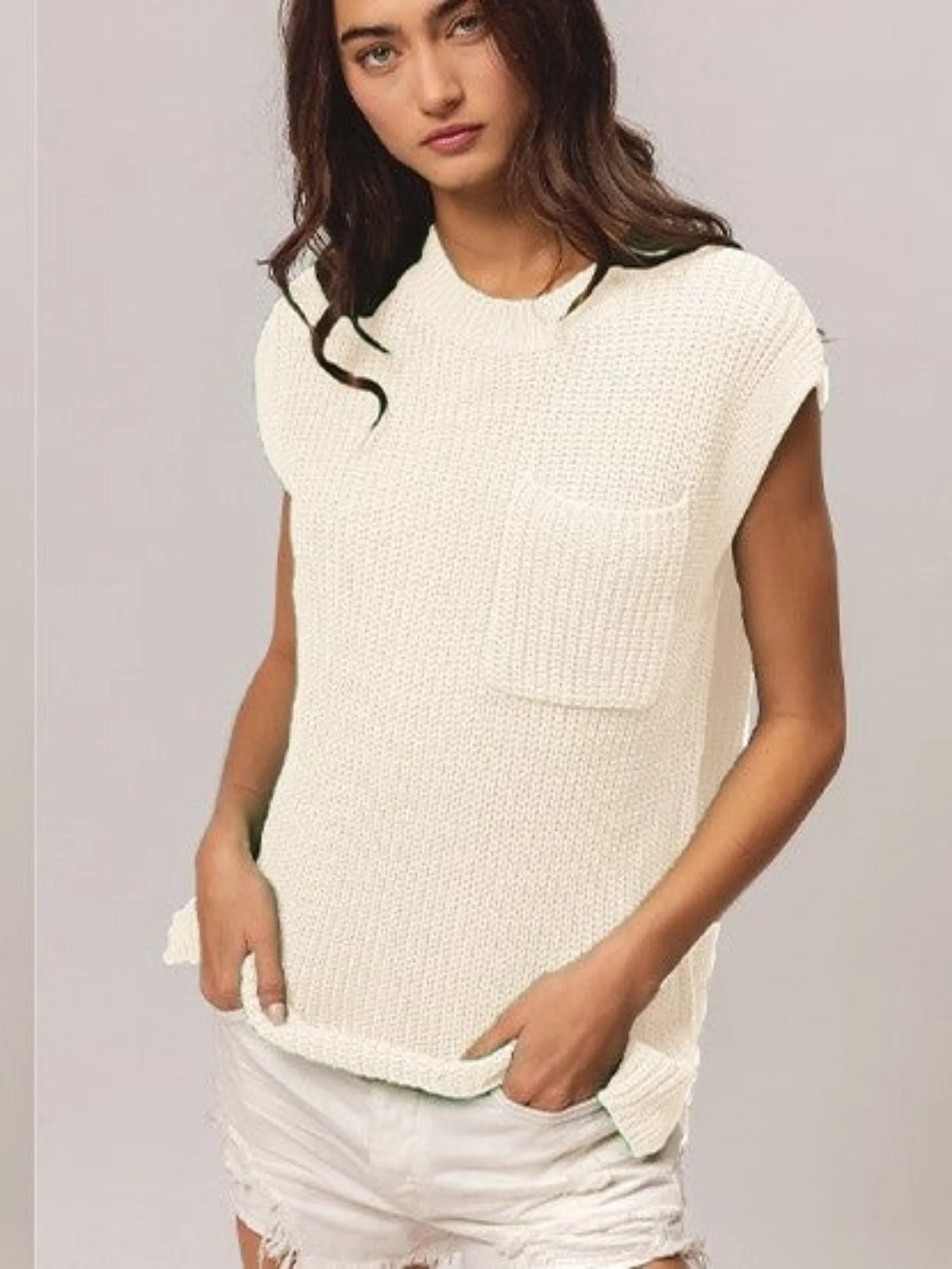 Sleeveless Sweater Top - Ivory