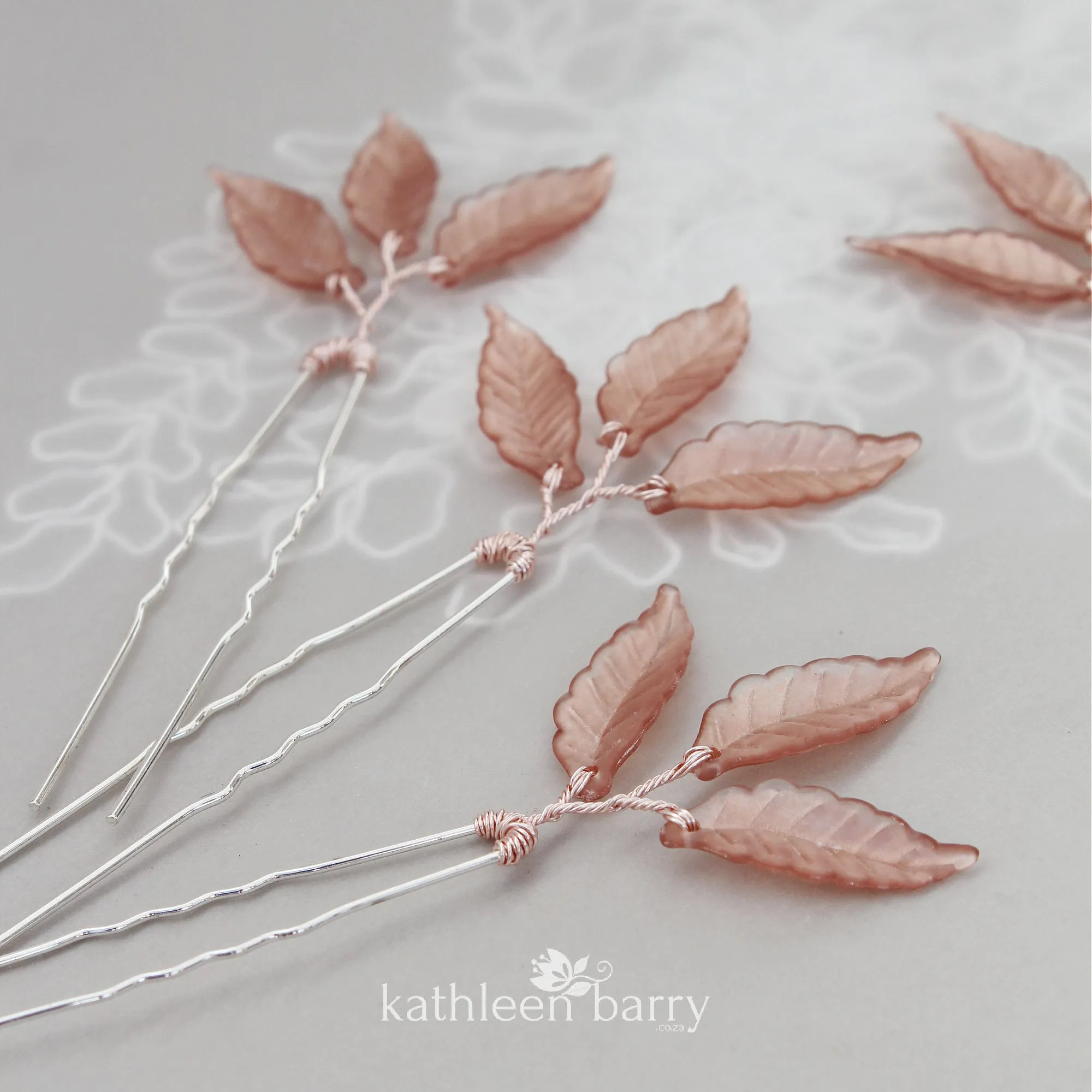 Three leaf hair pin - Rose gold, gold or silver three leaf hair pins (sold individually)