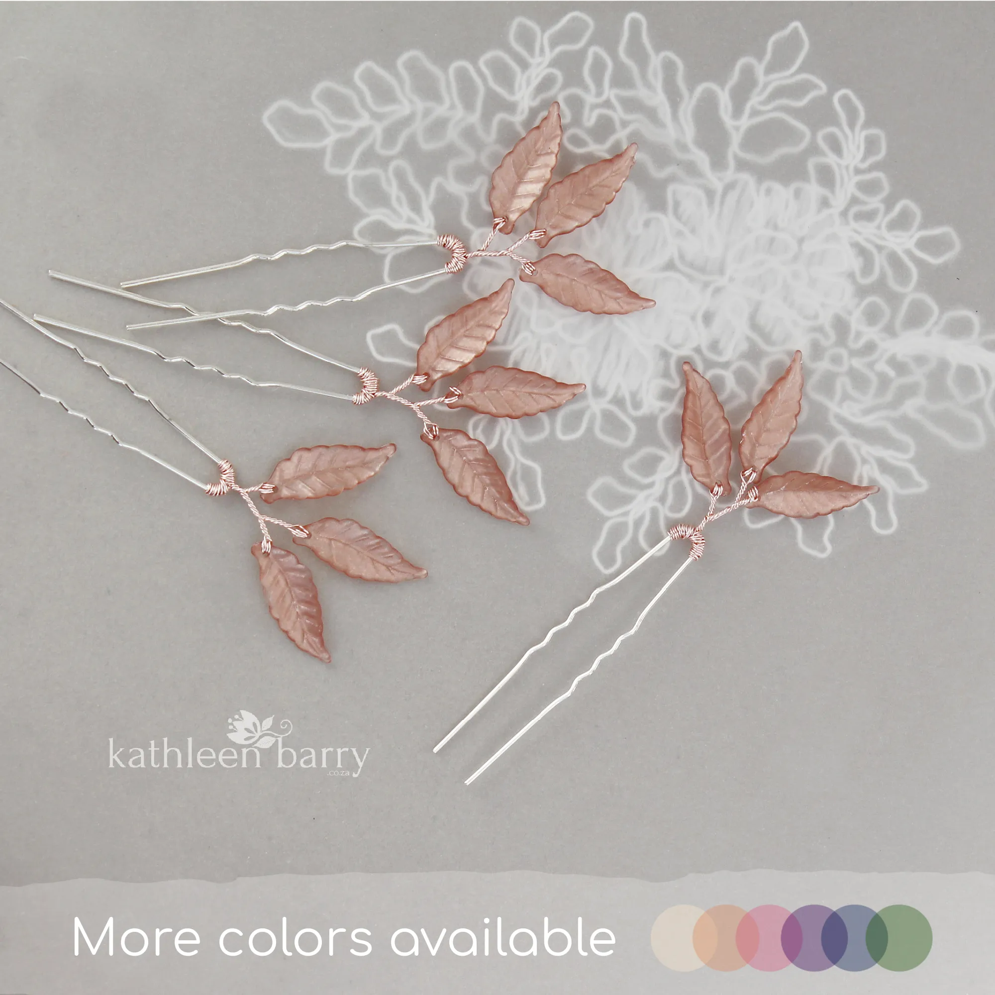 Three leaf hair pin - Rose gold, gold or silver three leaf hair pins (sold individually)