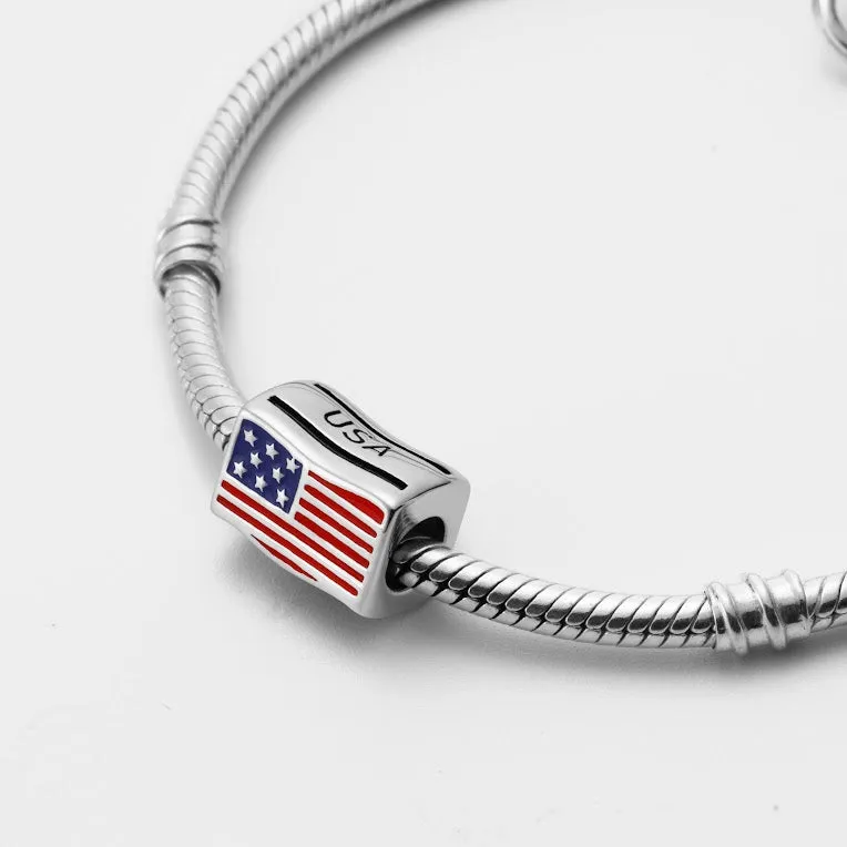 United States of America USA Flag Country Bead Charm