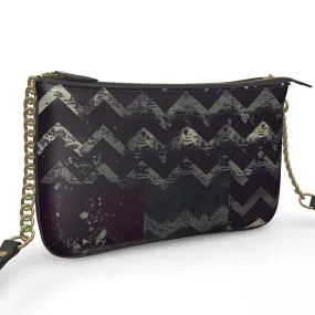 Vampire Art Grunge Patchwork Pochette Double Zip Bag