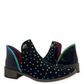 Zippette - Black Foil star ankle boot